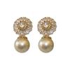Brincos de flor de zircão com agulha de prata galvanizada em ouro real Dongdaemun brincos de pérola elegantes brincos de moda para mulheres por atacado