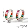 Moxi Transfronterizos Nuevos Elegantes Coloridos Multicolor Incrustaciones de Cobre Zirconia Estilo Europeo y Americano Moda Versátiles Aretes Brazaletes para Oreja Aros