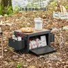 Caja de Camping Exterior Super Gran Capacidad Caja de Almacenamiento Plegable Caja con Carrito Móvil Caja de Mesa Mesa de Camping Plegable Elevable Tres en Uno