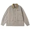 Chaqueta de trabajo retro estilo japonés Rumeng con múltiples bolsillos para hombre, chaqueta casual de otoño de corte holgado para parejas
