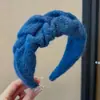 Faixa de Cabeça Veludo Vintage Curta de Aba Larga para Mulheres, Novo Estilo para Início de Outono, Faixa de Cabelo Versátil de Coroa Alta para Sair, Acessório de Cabelo Presilha