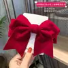 Grampo de Cabelo Laço Acessório de Cabelo para Meninas, Presilha de Cabelo Vermelha para Trás da Cabeça, Grampo de Cabelo de Ano Novo para Meninas, Ornamento de Cabelo de Fita Infantil