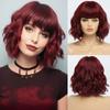 Peruca Bob Transfronteiriça para Mulheres, Cabelo Curto, Cachos de Lã, Cabelo Curto Cacheado, Permanente de Milho, Volumosa, Peruca de Cabeça Inteira de Comércio Exterior Temu