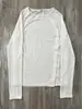 Camiseta Botão Cor Sólida Y2K Europeia e Americana Transfronteiriça Manga Longa Gola Redonda, Top Único Escuro Retrô Tendência Ins Caimento Solto