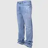 Nuevos Jeans Rectos para Hombre de Talla Europea Transfronterizos, Moda Callejera Europea y Americana, Pantalones Rectos de Algodón con Bordado Elástico en Denim en Stock