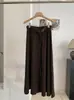 KEKEZOON Saia Longa A-line Elegante com Barra Ampla, Cintura Alta Emagrecedora, Cashmere de Arroz Pegajoso, Outono Inverno, com Cinto, Saia Guarda-chuva Feminina 9308