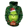 Conjunto de pareja para Navidad y Halloween, sudadera con capucha de manga larga con estampado digital 3D, hoodie casual holgado