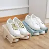 Estante de Plástico de Doble Capa para Zapatos, Soporte de Zapatos de Doble Capa, Organizador de Zapatos Integrado para Guardar Zapatos y Pantuflas