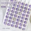 Celebridad de Internet Nuevo k9 cristal de vidrio joyería para uñas Super Brillante cuadrado grueso gota de agua corazón Diamante lavanda morado claro taladro de uñas