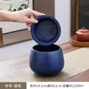 Tarro de Residuos de Té de Cerámica Separación de Agua de Té de Escritorio con Tapa de Filtro Cubeta de Agua para Mesa de Té Cubo de Agua Residual Cenicero Accesorios para Juego de Té