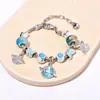 2025 Panjia Export Nuevo Más Vendido Planeta Mariposa Azul Cuentas de Resina Pulsera de Cuentas DIY Joyería al por Mayor