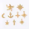 Acero Inoxidable Estrella de Mar Gama Alta Lujo Transfronterizo Color Oro Real 18K Conservación del Color Hecho a Mano DIY Materiales para Collares y Accesorios de Joyería