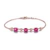 Nuevo lujo temperamento de alta gama moda rosa roja simulación rojo turmalina de color pulsera de piedras preciosas joyería para mujer al por mayor