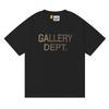 Ins American Style Fashion Brand GALLERY DEPT Black Soul Slogan Carta Impressa Solta Homens e Mulheres Casual Camiseta de manga curta