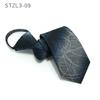 Vestido sin corbata Etiqueta negra Camisa de negocios coreana para hombre Versión estrecha de 7 cm Trabajo Corbata con cremallera Seguridad
