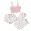 Línea Directa Transfronteriza Europea y Americana 2025 Nuevo Conjunto de Pijama para Mujer Pantalones Sexy Estampados Se Pueden Usar Fuera de Casa Ropa para el Hogar Cómodo