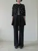 Cárdigan de punto de lunares gris oscuro para mujer, nuevo suéter abrigo vintage de otoño con cuello redondo