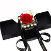 Caja de Regalo de Flor Eterna Transfronteriza Caja para Empaque de Joyería de Flor Rosa Caja Acrílica con Cajón Día de San Valentín Caja de Joyería de Alta Gama