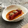 Platos Cerámicos Premium de Fábrica con Diseño de Concha con Patrón de Roca, Nuevo Modelo 2026, Platos Hondos y Platos de Cena de Gama Alta para Vajilla de Hotel