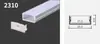 Luminária linear de LED com perfil de alumínio, ranhura em forma de U embutida, para teto aberto ou oculto. Fonte de luz em liga de alumínio.