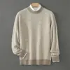 Suéter Base de Invierno Redondo 100% Lana Pura para Hombre, Holgado, Cómodo, Versátil, Suéter Pulóver de Moda