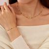 Pulsera OPK de Personalidad Europea y Americana para Mujer Acero Inoxidable Nicho Dopamina Piedra de Vidrio Colorido Acero Titanio Juego de Collar