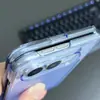 Adecuado para Apple 18 DUO, funda de teléfono de PC con textura de fibra de carbono, funda de teléfono plegable transparente para iPhone 18 DUO