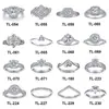 Tonglin Europeu e Americano Novo Anel de Prata de Lei 925 Conjunto Combinado Feminino Anel de Casamento Anel de Noivado Anel de Zircônia Ins Atacado