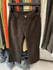 ULOUR/U otoño mujer estilo coreano simple versátil adelgazante elástico en cuatro direcciones cropped acampanados jeans 68209