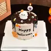 Decoración de Pastel de Halloween Arcilla Suave Figura Linda de Fantasma Ojos Chistosos Perlas de Azúcar Velas de Halloween Toppers Inserts
