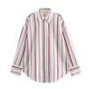 Amazon comercio exterior transfronterizo ropa de mujer europea y americana 2025 principios de primavera nueva moda estilo deportivo casual camisa de rayas verticales