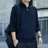 Sudadera con Capucha y Media Cremallera Estilo Patchwork Americano para Hombre Nueva Colección Primavera/Otoño 2026 Retro Camisa Polo Holgada Cuello Alto Manga Larga