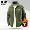 Jaqueta Masculina Nova Outono 2026 com Gola Alta, Fashion, Simples, Versátil, Solta, Quente, Casaco com Forro de Fleece