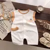 Ropa de Bebé Chaleco sin Mangas Hayi Verano Delgado Algodón Recién Nacido Tesoro de Hombre Dibujos Animados Traje para Trepar para Bebé de 0 a 2 Años Categoría A