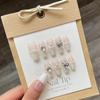 Temperamento suave nude Pearl Diamond iogurte Branco Francês artesanal tiro real removível casamento dedo patch atacado