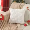 Funda de Cojín Decorativo de Felpa Acolchada Estilo Americano Reno Copo de Nieve Cojín de Sofá Cojín de Respaldo Funda de Cojín Decorativo para Cama