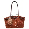 Bolso Tote de Hombro Único para Mujer 2026, Retro de Lunares, Gran Capacidad, Moderno, con Lazo, Nuevo, Casual, para el Trabajo