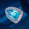 Anillo de lujo ligero con personalidad de bala de corindón de color de simulación chapado en oro con fondo de cobre y joyería Zhuang Sheng para mujer 13*23