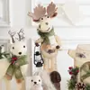 Decoraciones de Mesa Navideñas de Espuma Transfronterizas con Hojas Verdes, Piñas, Madera Natural, Figuras de Renos, Muñecos de Nieve y Decoraciones de Escena