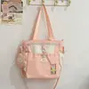 Mochila soft girl muito estilosa, mini bolsa mini ins, conjunto de mochila de duas peças para estudantes universitárias para passeios de primavera