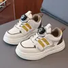 Zapatos Dad para Niños Otoño Nuevo Estilo Zapatos Deportivos para Niñas Superficie de Cuero Transpirable Zapatos para Niños Medianos y Grandes Velcro Zapatos Casuales
