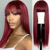 AliExpress África 99J Flequillo Qi Peluca Larga Recta Fibra Química Cubrecabeza Conjunto de Cabello Largo Recto de Comercio Exterior Europeo y Americano Cabello de Ultramar