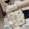 Meias de Tricô Transfronteiriças Estilo College Meias Esportivas Longas Meias de Cano Médio com Listras Verticais Duplas Meias da Moda Versáteis Emagrecedoras