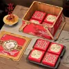 Caja de Regalo de Pasteles de Luna del Festival del Medio Otoño 2026, juego de 8 piezas, caja de regalo de tela de imitación de bambú de alta gama, caja de embalaje para pasteles de luna, caja vacía