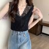 Camisola Blanca de Modal con Encaje para Mujer Primavera y Verano Nueva Llegada talla grande chica gordita Ropa Exterior Base Interior Chaleco sin Mangas
