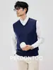 Chaleco de Punto Simple con Cuello en V de Hilo Suave como una Nube para Hombre 2026 Otoño e Invierno Chaleco Interior Grueso en Capas para Viajar al Trabajo