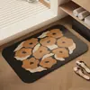 Tapete floral de terra de diatomáceas estilo vintage para uso doméstico, adequado para banheiros, absorvente, de secagem rápida e fácil de limpar, ideal para entradas