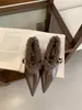 Primer Encuentro Ji Zapatos de Piel con Tacón Grueso de Tacón Alto para Mujer Ropa de Abrigo Otoño/Invierno Combinación con Faldas Puntiagudos con Forro de Felpa Zapatos de Salón de Corte Bajo