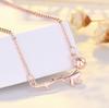 Collar de plata esterlina con diseño de alta gama de celebridades de Internet, estilo japonés y coreano, con cadena de clavícula de circonita, al por mayor.