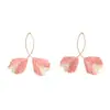 Pendientes de Hojas Tejidos Coloridos de Primavera con Líneas, Estilo Exagerado Europeo y Americano Que Hacen que el Rostro Parezca Más Pequeño